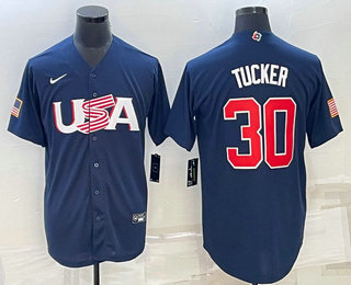 Men%27s USA Baseball #30 Kyle Tucker 2023 Navy World Baseball Classic Stitched Jerseys
